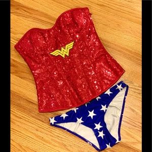 **SOLD** Wonder Woman Sequin Corset/Bikini Bottoms